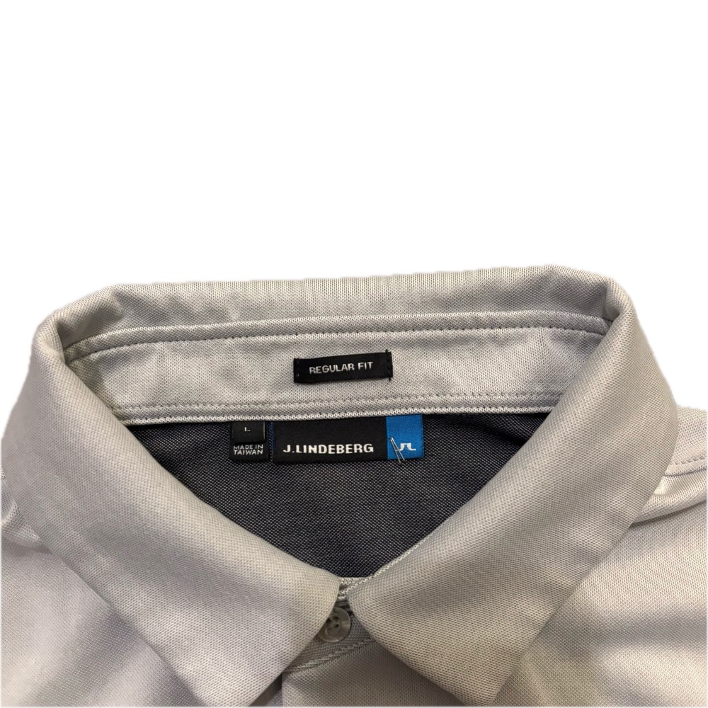 J.Lindeberg Kade Golf Polo Shirt Mens Large Gray Black Ko Olina Regular Fit - Picture 3 of 8
